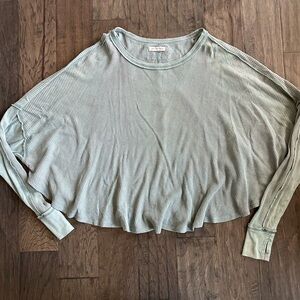 We The Free Blue Oversized Cotton Thermal Top Women’s S